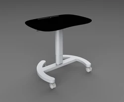 pneumatic table lift mobile standing laptop desk for study and work height adjustable computer desk with wheels