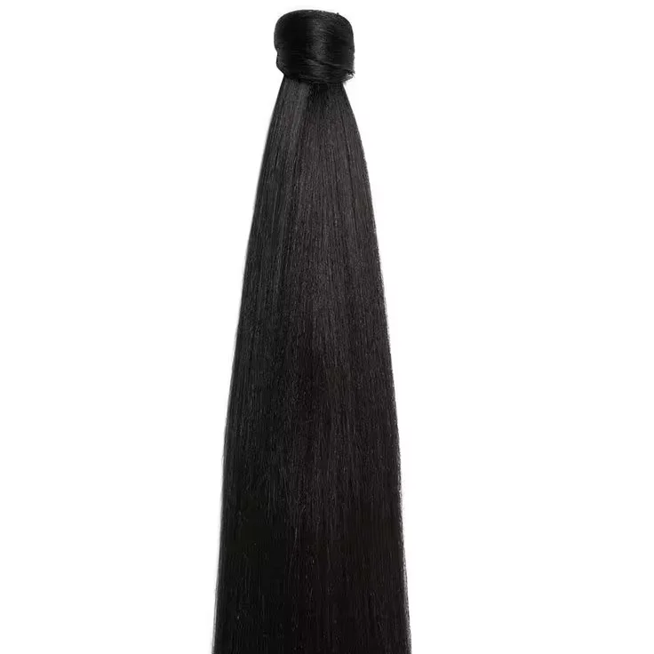 100% Brazilian Hair 40-inch Natural Black Straight Clip Ponytail Extension Raw Vietnamese 100% Human Curly Straight Features