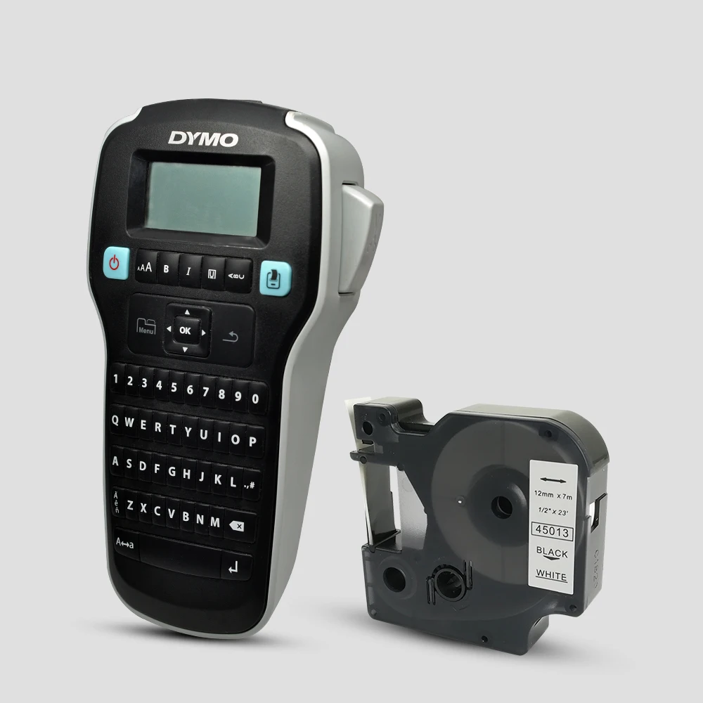 Dymo d1 45013 label manager LM160 картридж для принтера 12 мм черные на белых этикетках ленты