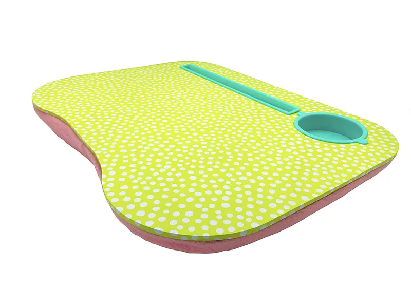 Customized Printed Pillow Foam Cushion Portable Cup Holder Study Lap Top Doddle Table Tray Laptop Desk with Handle for Kids