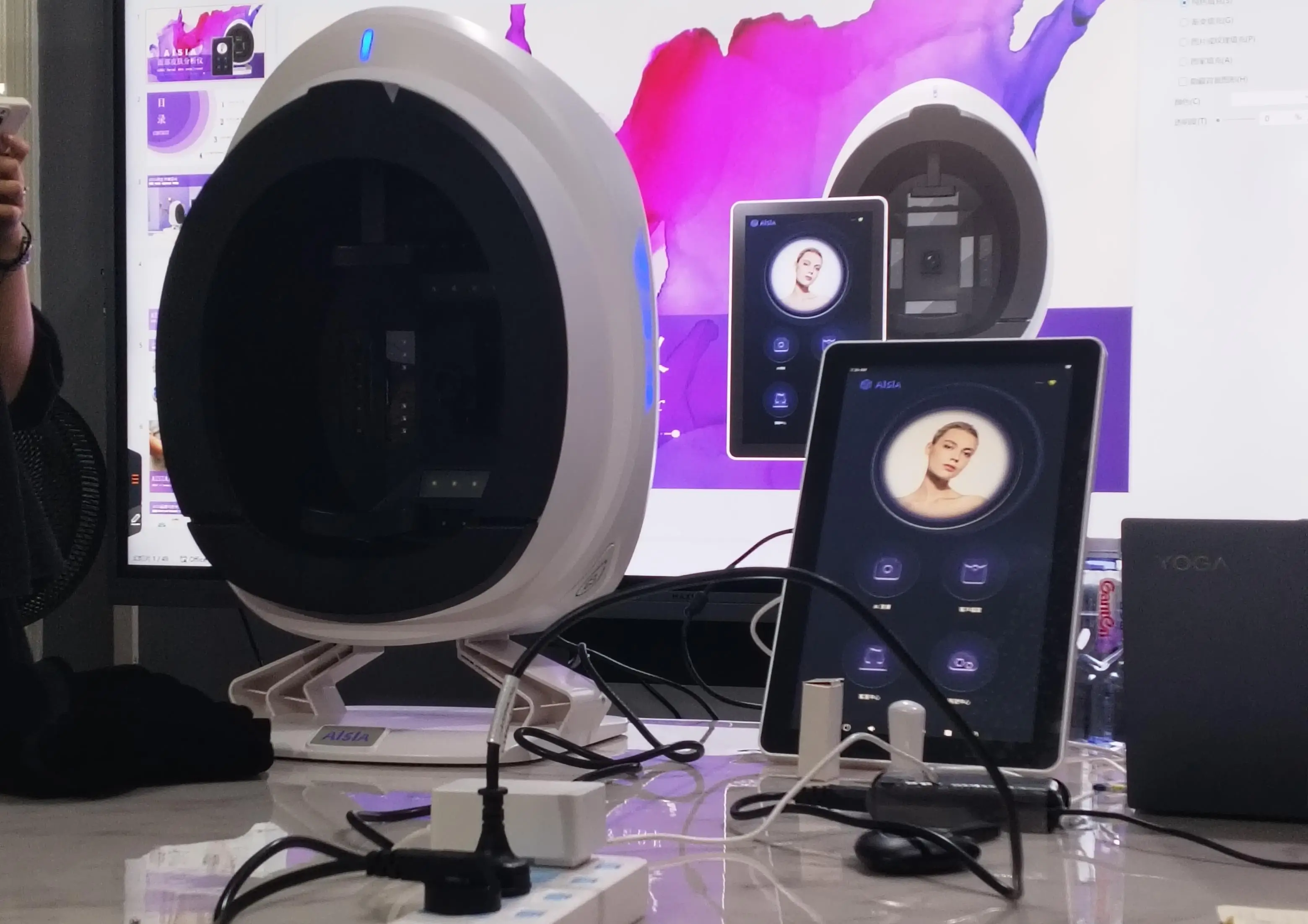 Faling AI Skin Analyzer with Moisture  pen! 9 Spectrum 19 Test Dimensions Blue light disinfection AISIA Detector 16 Languages