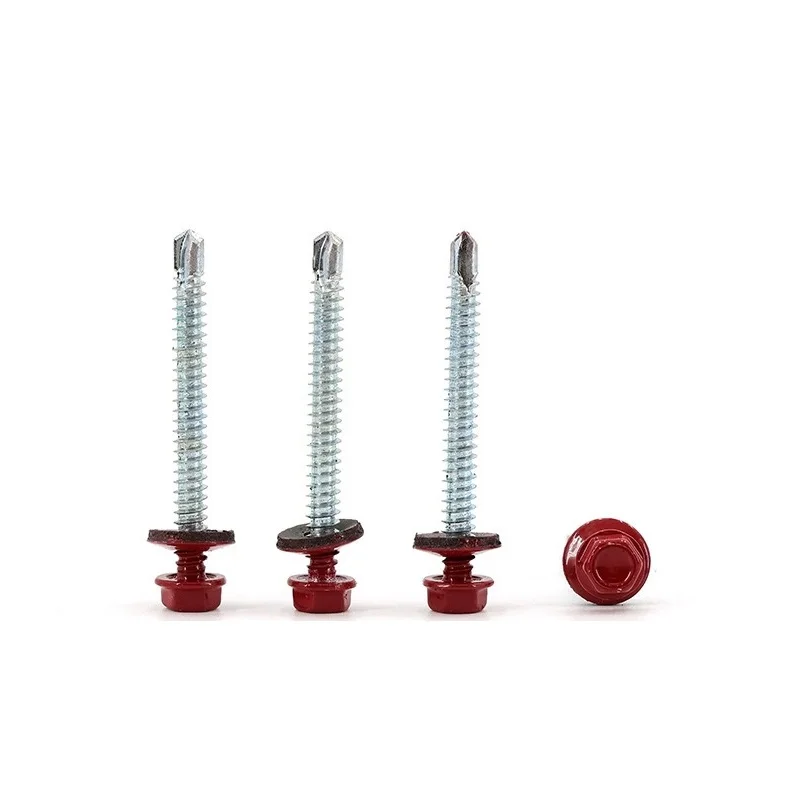 RAL 8017, 8019, 3005, 6005, 9005 DIN7504K Self-drilling screw Hex Washer Head Self-Drilling screws with EPDM Washer