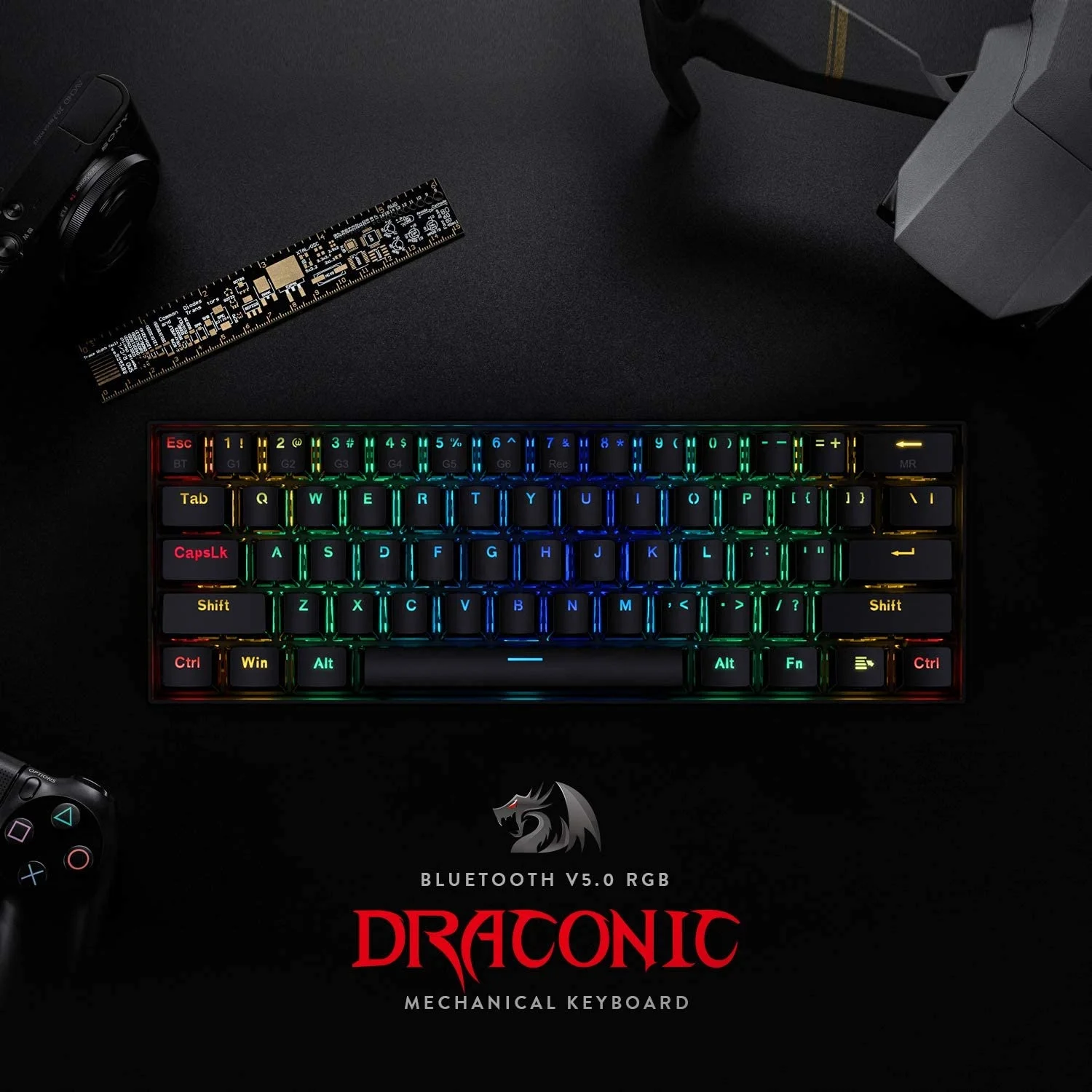 
Redragon K530 Draconic 60% Compact RGB Wireless Mechanical Keyboard 