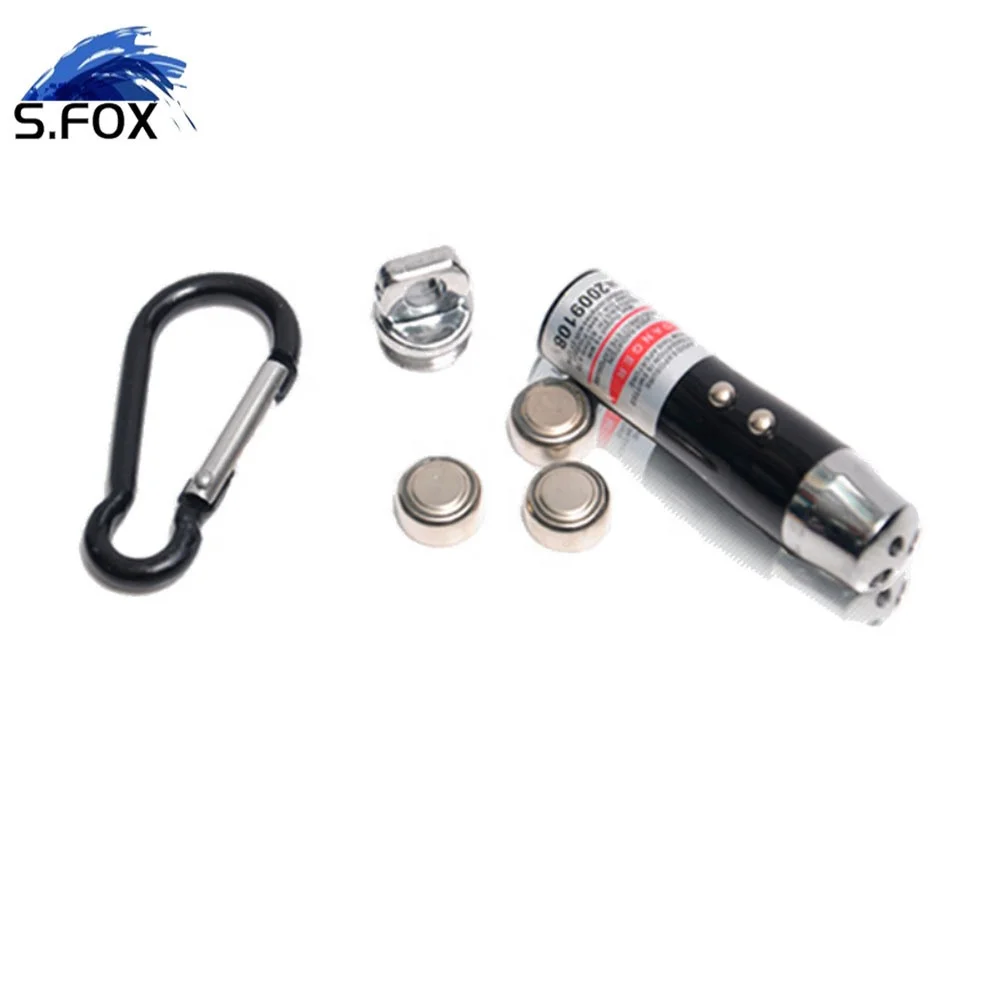 Factory Promotion Gift Red Laser UV Light White Light Carabiner Keychain Hock Laser Pointer Flashlight