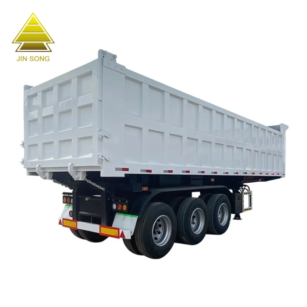 3 Axle Dump Semi Trailer Heavy Duty 45 60 Cubic Meter Tipper Rear U Shape Semi Dump Trailer