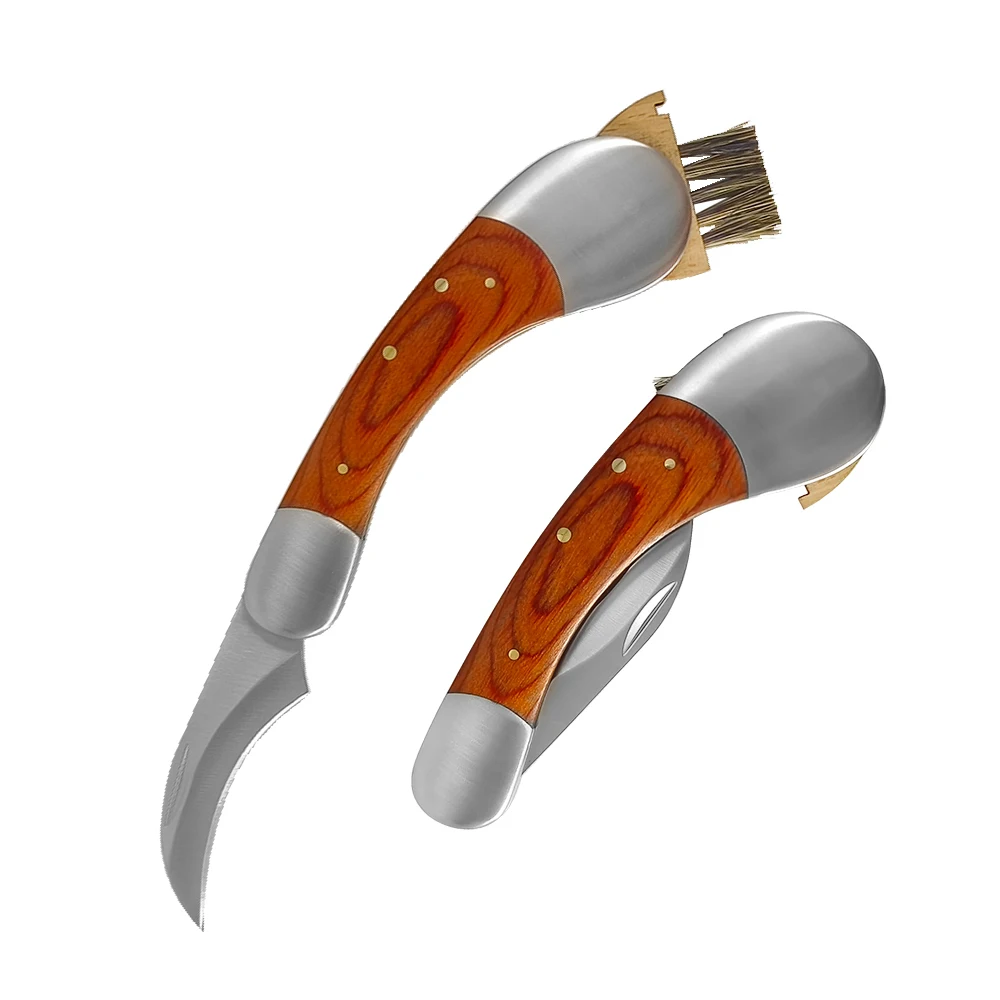 Профессиональный нож с деревянной ручкой из нержавеющей стали для кемпинга