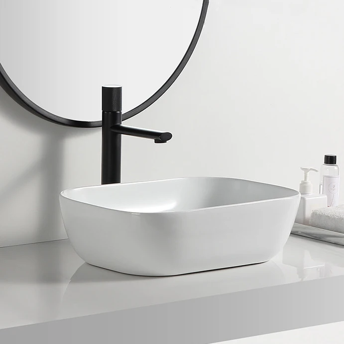 Modern sanitary ware rectangular lavabo ceramic hand wash basin ceramic art basin bathroom sinks