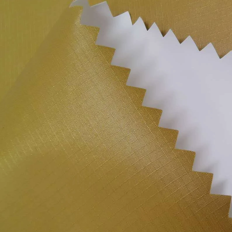 100% nylon waterproof 30D ripstop fabric press polished coated PU for outdoor jacket down coat hammock