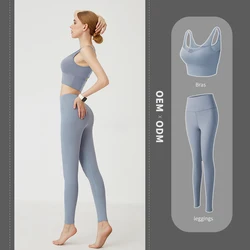 wholesale quick dry sport bra popular Women Seamless Activewear Fitness Gym Wear Sportswear Crop Top Yoga Set Leggings Set