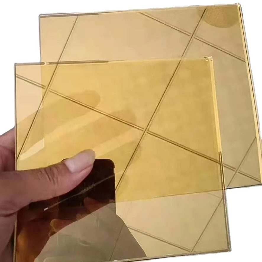 black dark gray brown tinted tempered reflective glass