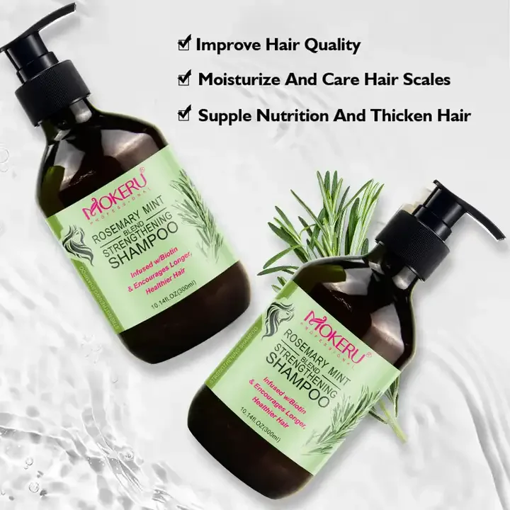 Private Label Organic Hair Care Treatment Shampoo Set Hair Growth Repair Scalp Serum Rosemary Essential Oil