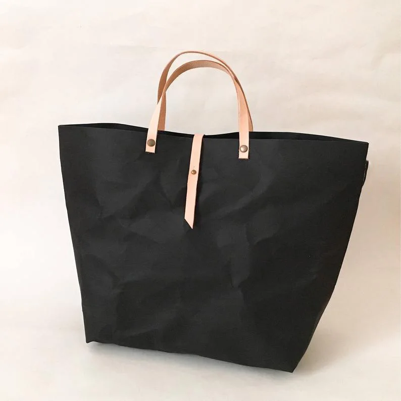 Eco Friendly Washable Kraft Paper Reusable Blank Tote Bag