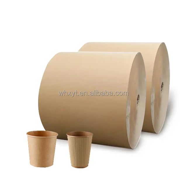 Manufacturer 190gsm 210gsm 260gsm PE coated kraft paper cup roll paper raw material for coffee paper cup