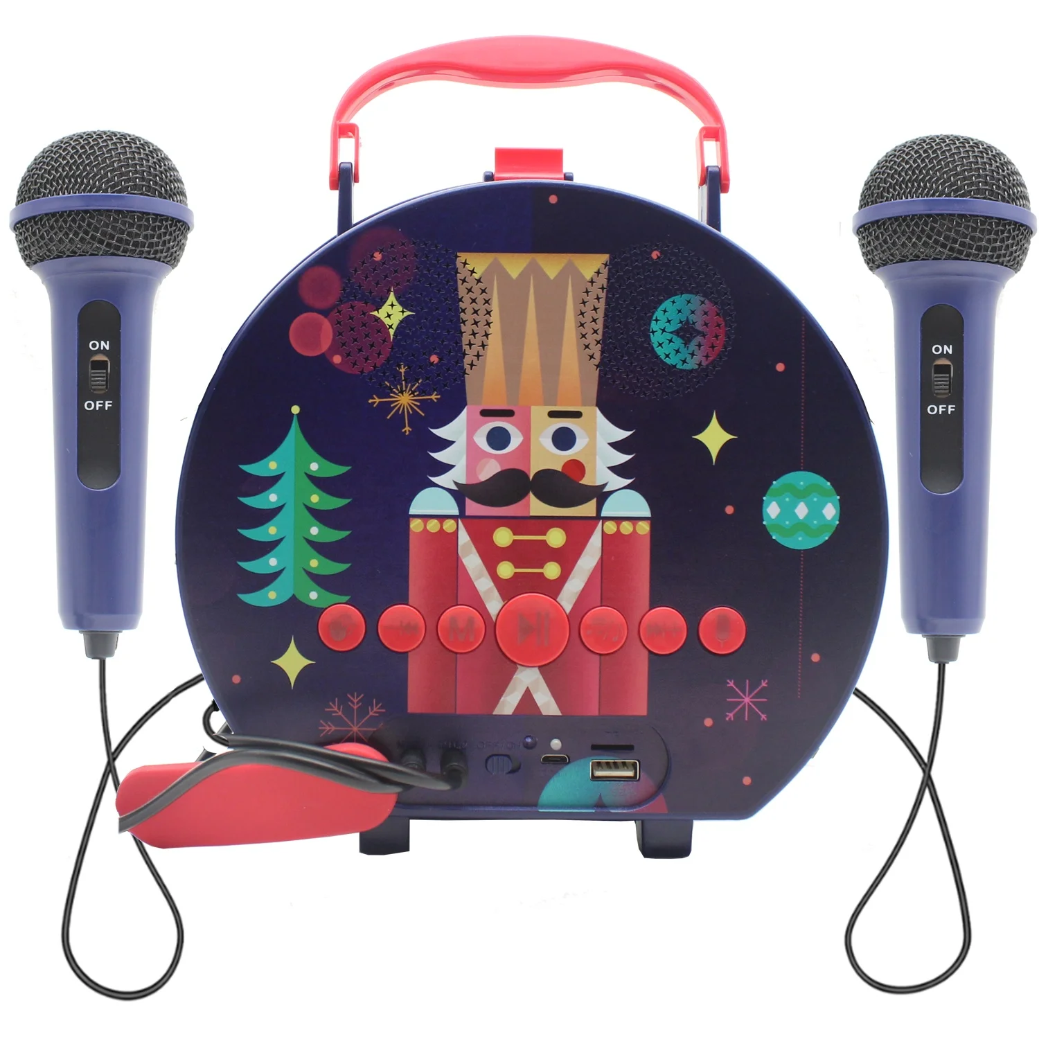 2022 New Arrival Qys-308 Kids Karaoke Singing Machine Speaker With 2 Microphones Adjustable Strap Music Singing Play Machine Set