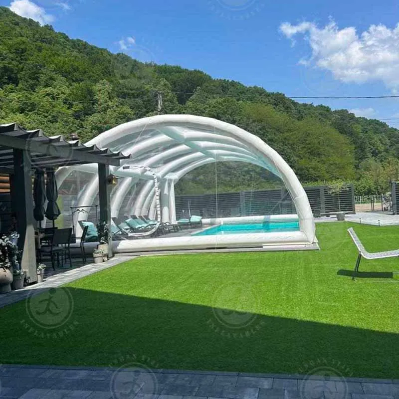 Outdoor Giant Transparent Inflatable Pool Dome Waterproof Swimming Pool Cover Outdoor Swimming Tent For Rental