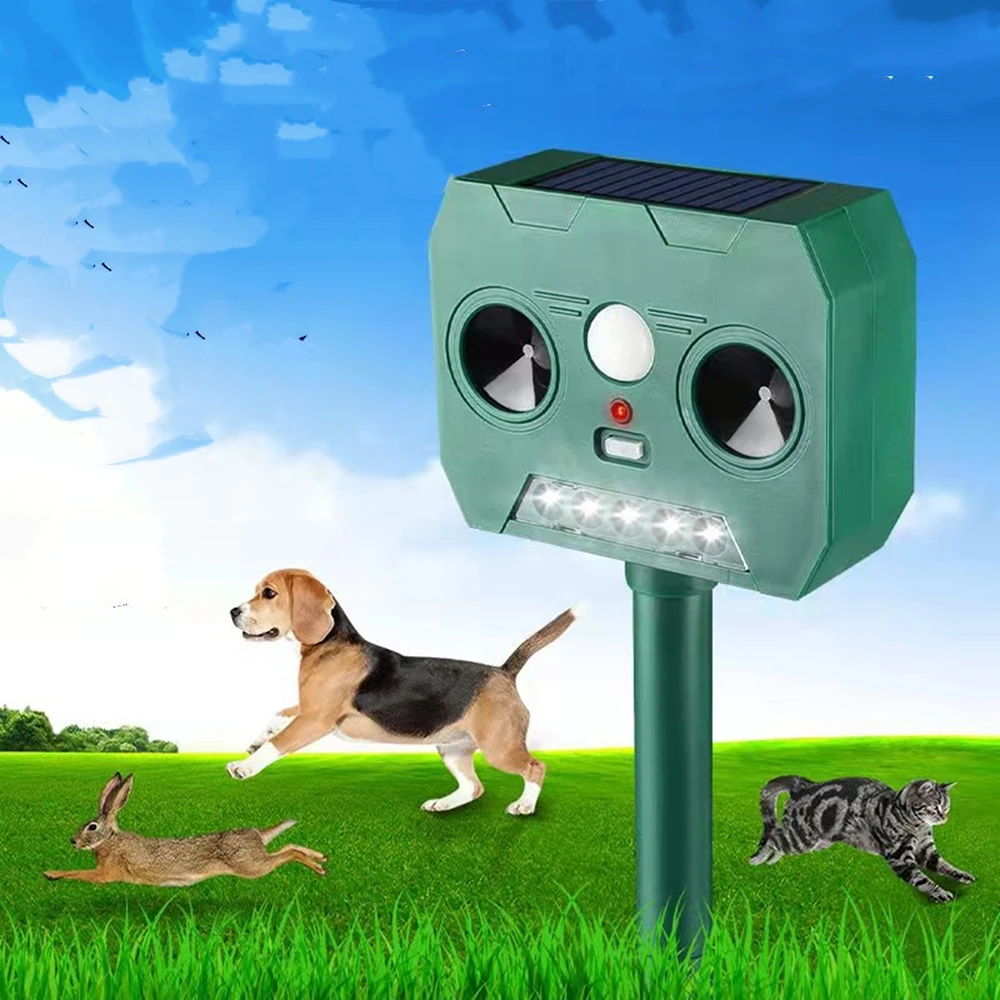 Outdoor Solar Animal Repeller Ultrasonic Cat Repelling Dog Waterproof Infrared Sensor Dog Repeller