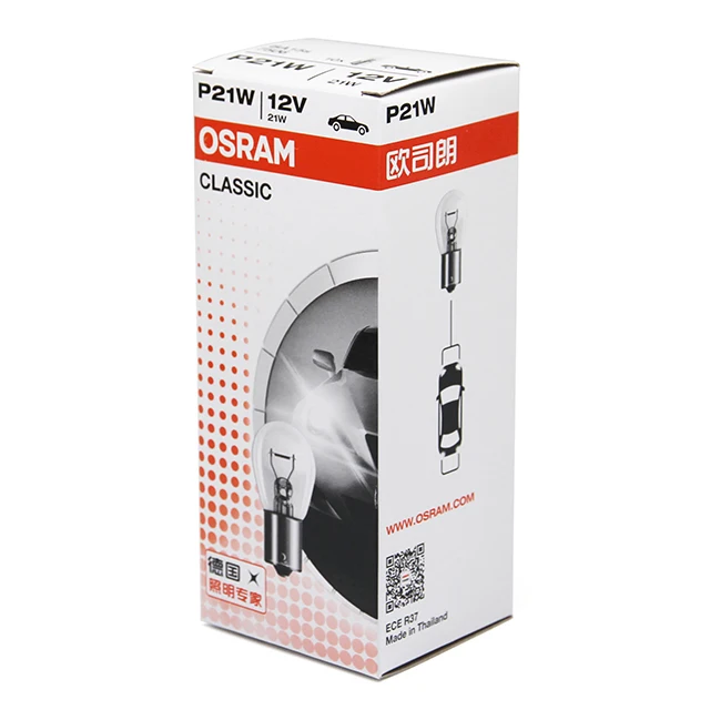  Оригинальные сигнальные лампы OSRAM с металлическими цоколями особенность P21W 7506 12V 21W BA15s сделано в Таиланде Дополнительная