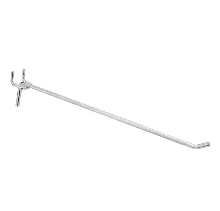 Chrome Finished Supermarket Metal  Display Hanging  Pegboard Hook for punched board