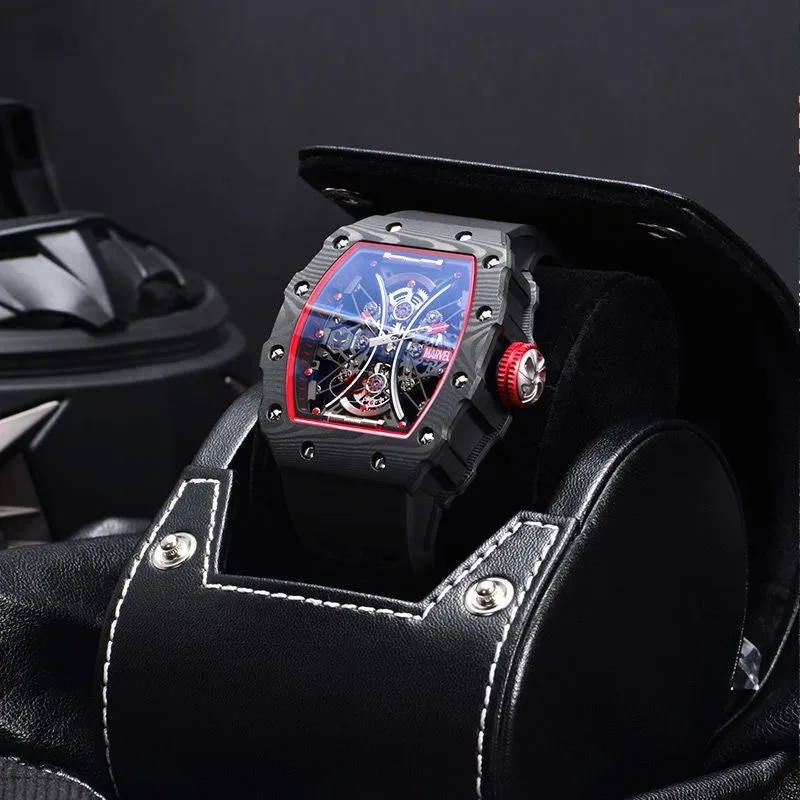 Mechanical watch manufacturer Custom stainless steel skeleton mens luxury tourbillon waterproof mans automatic watch