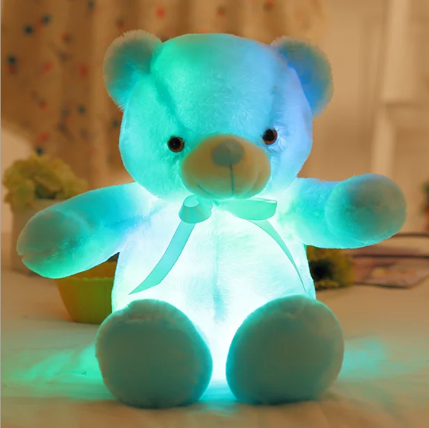 Светодиодный Мишка 30 см Led Плюшевые мишки мягкие животные плюшевые игрушки красочные светящиеся Teddy Bear Рождественский подарок для детей