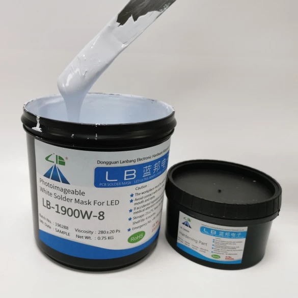 Высокое качество паяльная маска печатных плат Фоточувствительный ПХБ белого чернил производитель LB-1900W-9 УФ-отверждаемый материал чернила