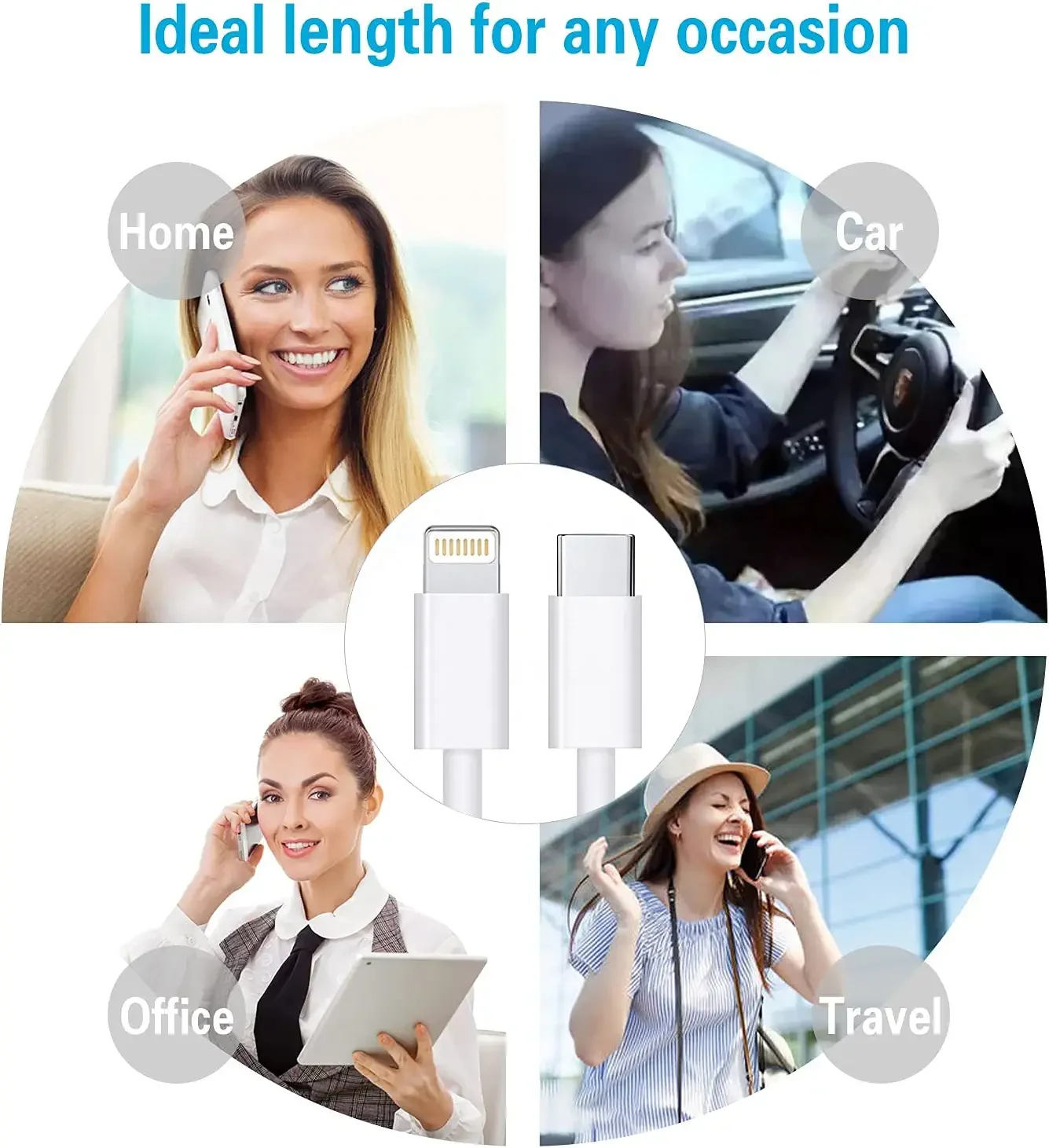 18WPD Super Fast Charging USB  Type-C To Light-ning Cable  2.4A Charging Data cable   For iPad iPhone 8XS XR 11 12 13 Pro Max 14