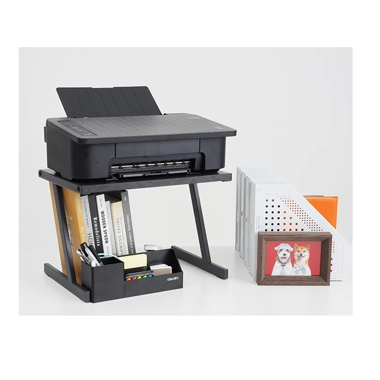 Home Wood Desktop Printer Stand Table Top Small Desk Organizer for Fax Machine, Scanner, Files