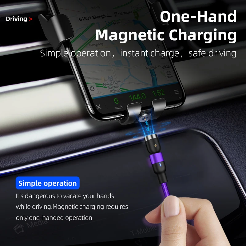 2020 wholesale original magnetic charging cable 540 degree free rotation usb cable cell phone accessories micro usb cable