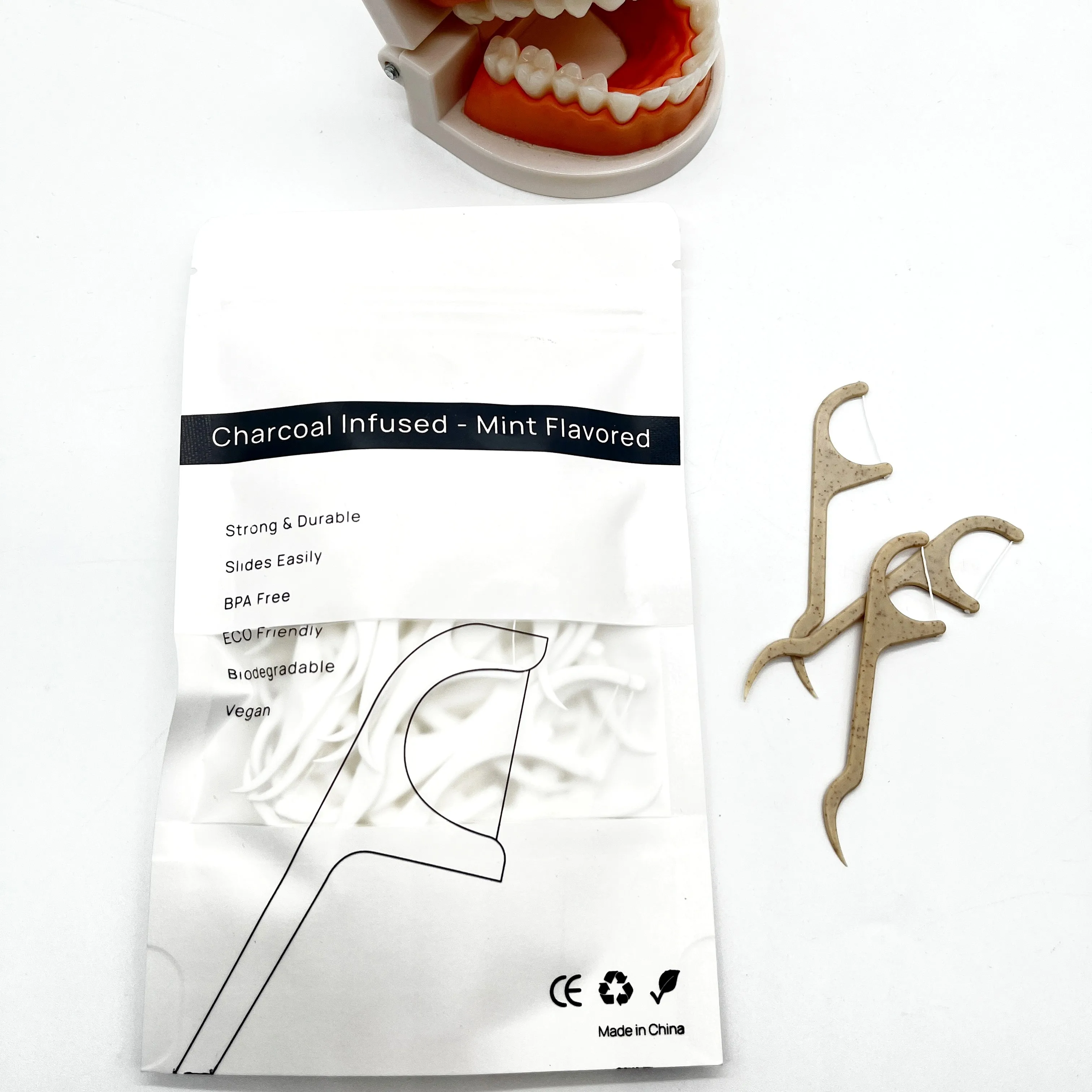 High quality Dental Flosser silicone toothpicks with soft bristle Soft Dental Floss picks