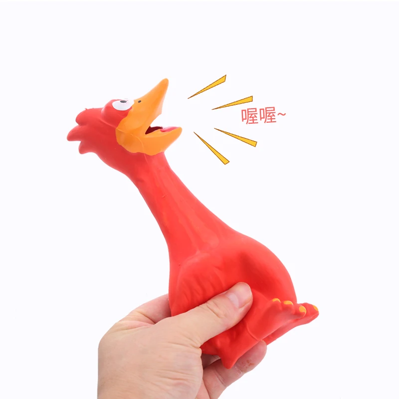 Wholesale Custom Durable Heathy ECO Friendly Dog Toys Chicken Shape Dog Toys Chew Colorful Natural Rubber Dog Chew Toy