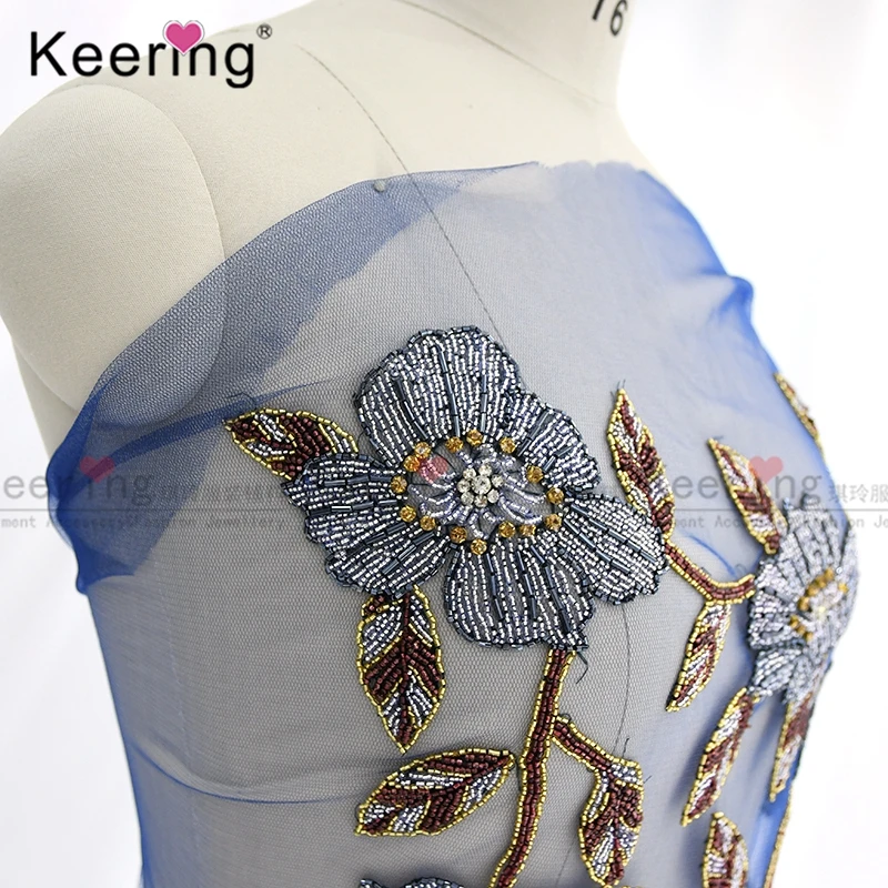 Keering специальная конструкция с голубыми цветами, свадебное платье с аппликацией в виде WDP-212