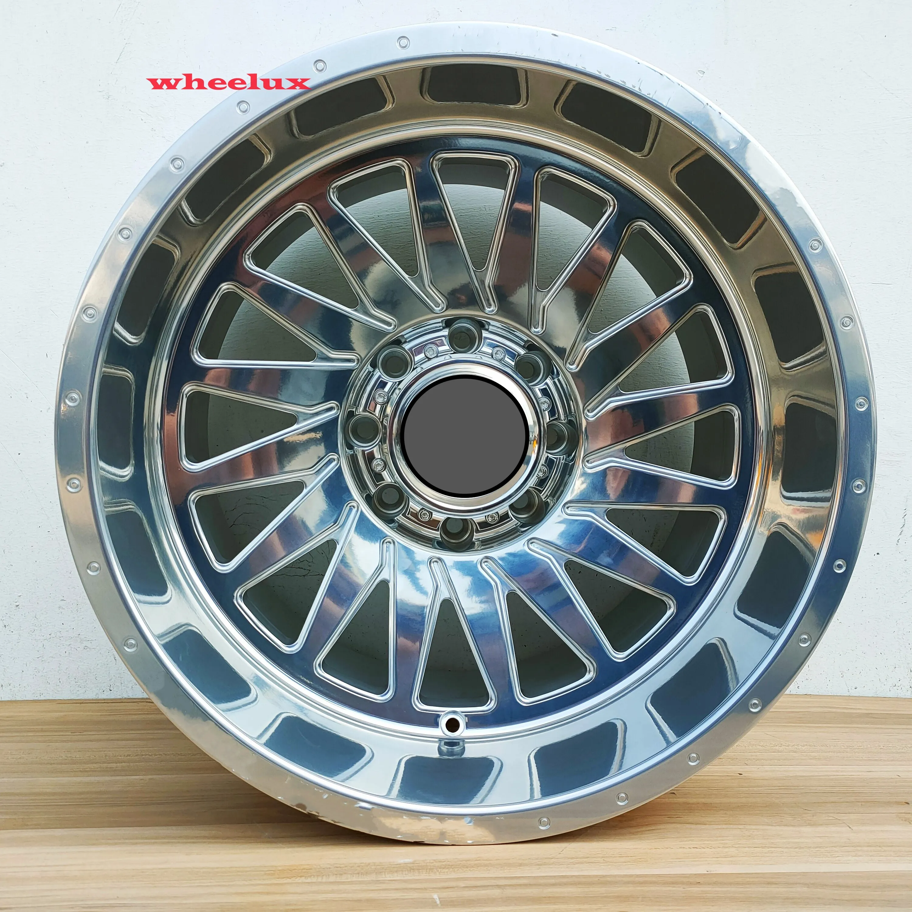 custom forged 6061-t6 20x12 ET-51 polished silver with floating caps off road car wheels for Deep Dish 4x4 offroad truck wheels