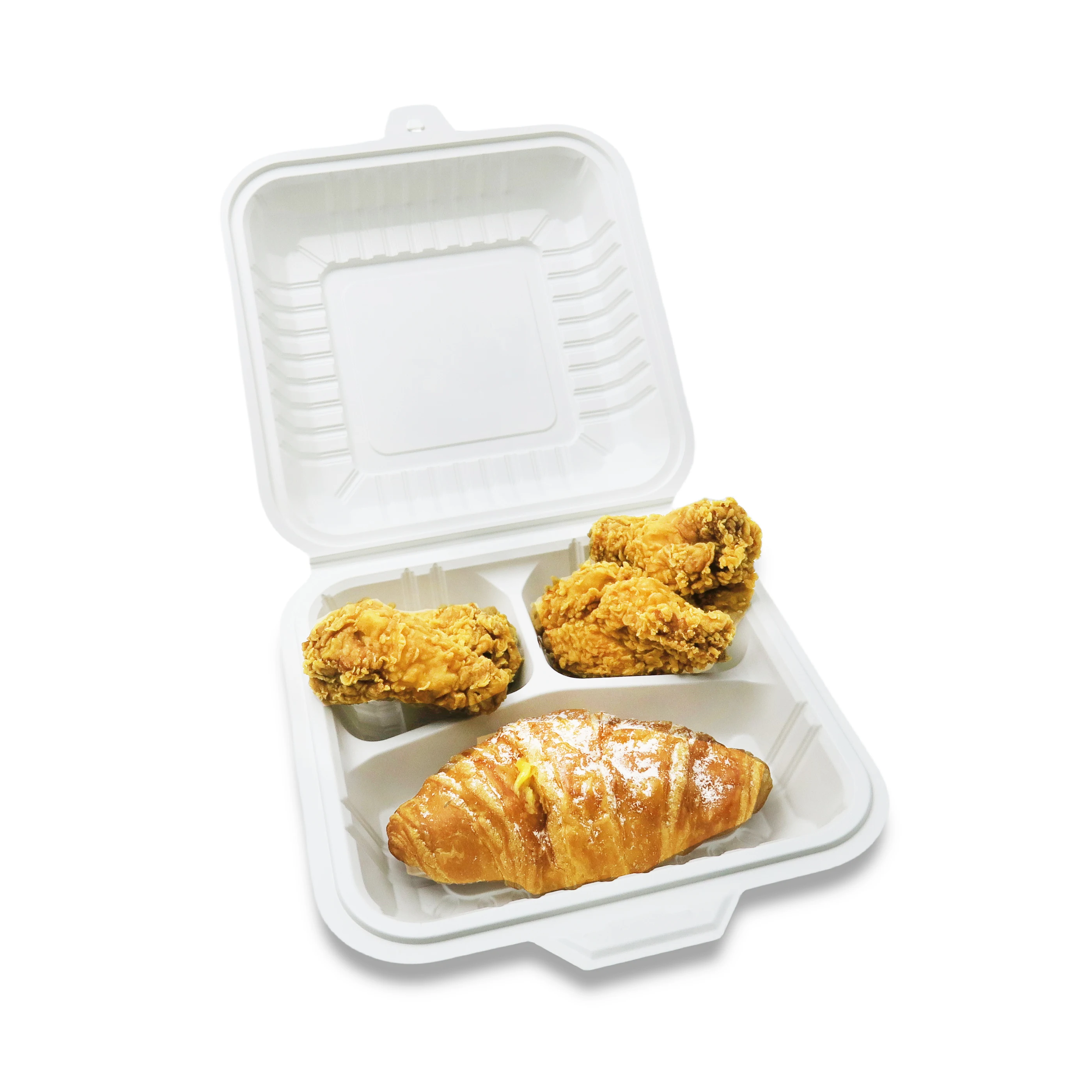 Food Grade Take Away Bento Lunch Box Microwave Safe Reusable Meal Prep Containers 3 Compartment Disposable Plastic Lunch Box