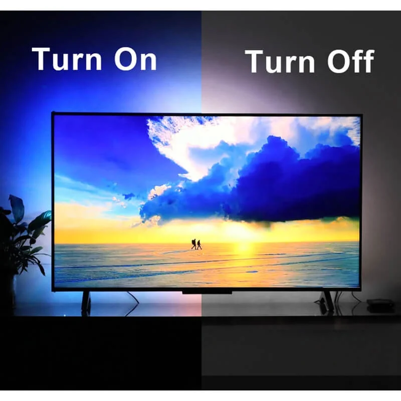 HDMI Color Sync Adaptive 55-85 inch TV Backlight Waterproof RGBIC Ambilight TV LED Backlight Strip Light with HDMI Sync Box