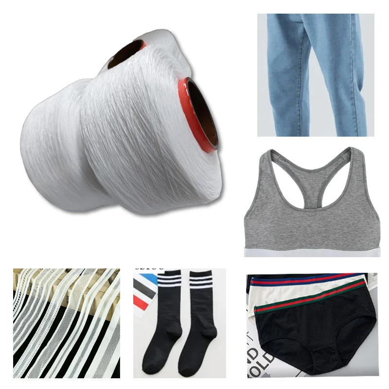 WELLDONE белая пряжа из спандекса 20D покрытая полиэфиром 75D используемая для вязания носков с воздушным