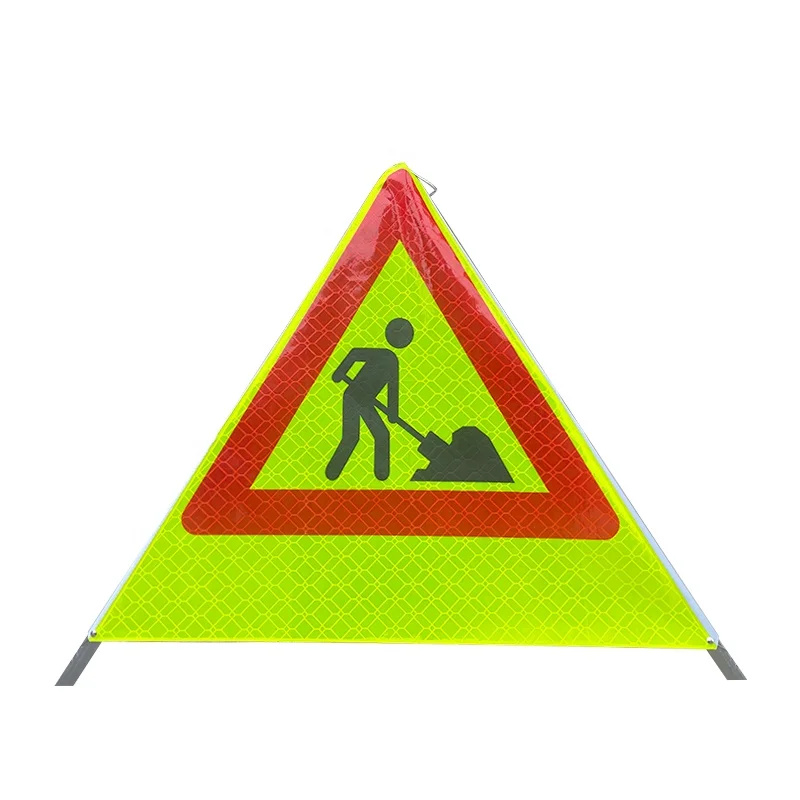 Reflective Tripod Triangle Road Warning Sign