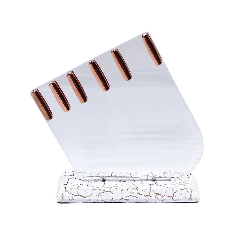 Professional PP Handle Stainless steel Kitchen Knife Sharp Chef Fruit Knives With Acrylic Block For Home