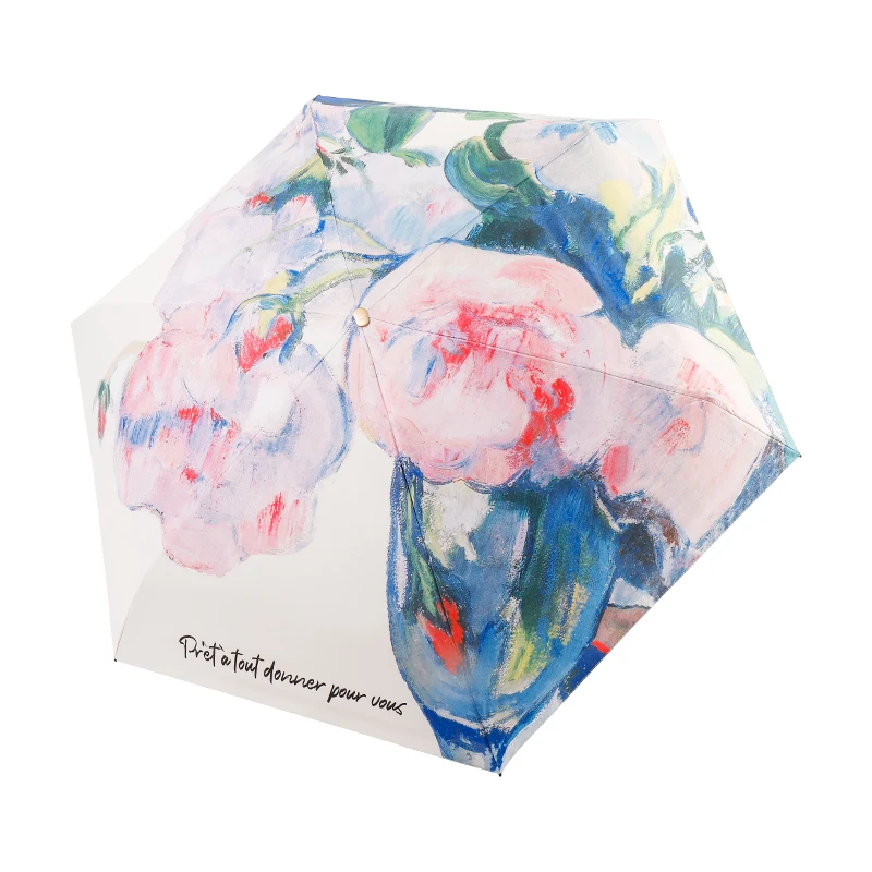 YB  5 Fold Umbrella Personal Waterproof Umbrella Small Women Small Gift Ladies Girls Light Compact Pocket Umbrella