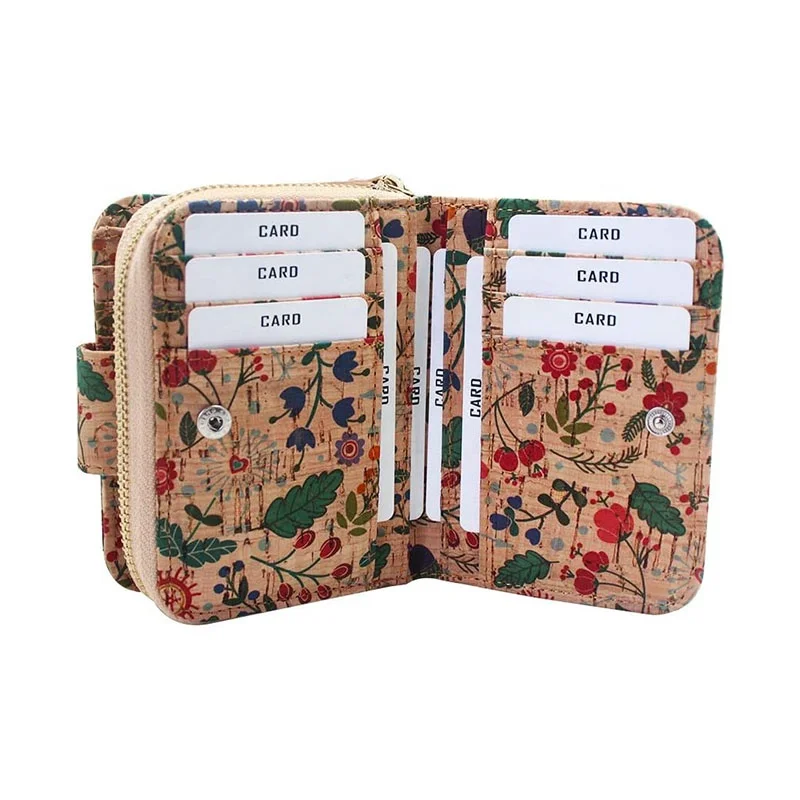 Custom DesignWomen RFID blocking Vegan Recycle Environment Simple Hand Purse for Women Cork Lady Wallet