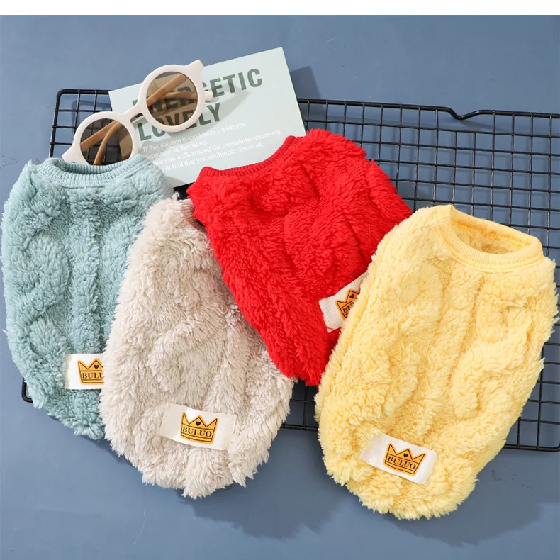 Warm Soft Luxury Winter Dog Clothes Pet Sweater Two Sides Plus Fleece Pet Dog Vest