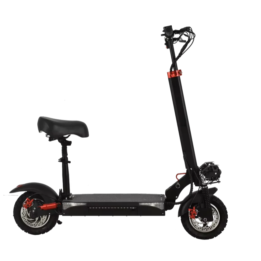 Черный складной электрический скутер 48V 21Ah 500W 45 км/ч с 10-дюймовыми шинами сверхдальнего действия двухколесный