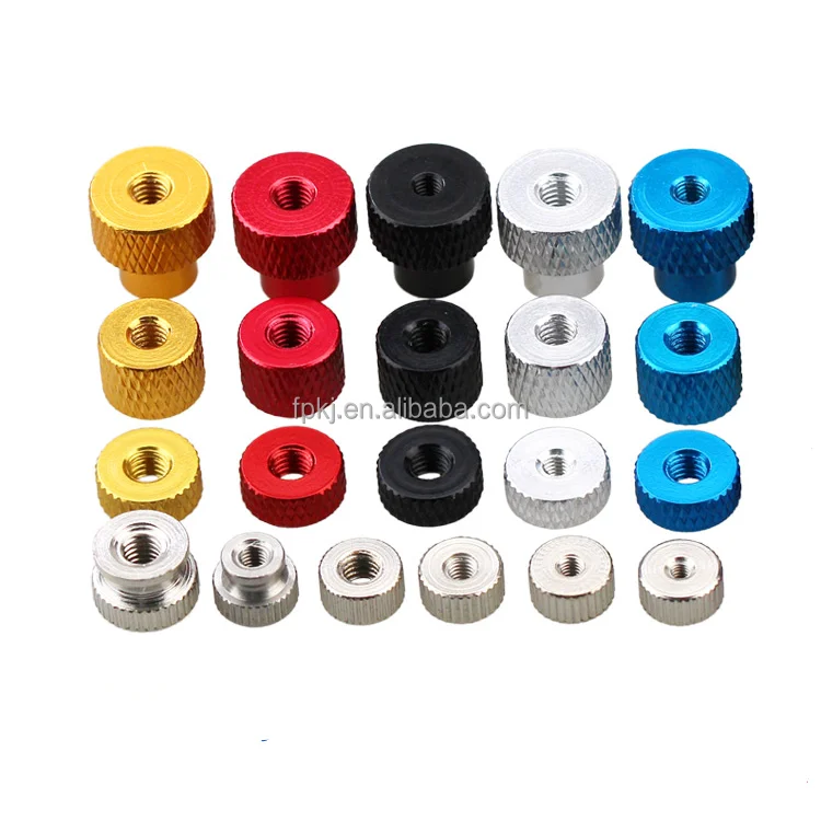 red blue yellow green 6-32 8-32 m3 m4 m5 knurled head aluminum alloy thumb screw