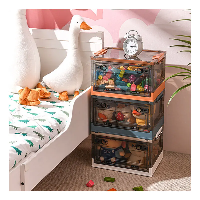 Clothes Foldable Storage Box Cube Storage Bin with Cover and Rollers, Fabric Collapsible Storage Box Hot Selling Home Minimalist