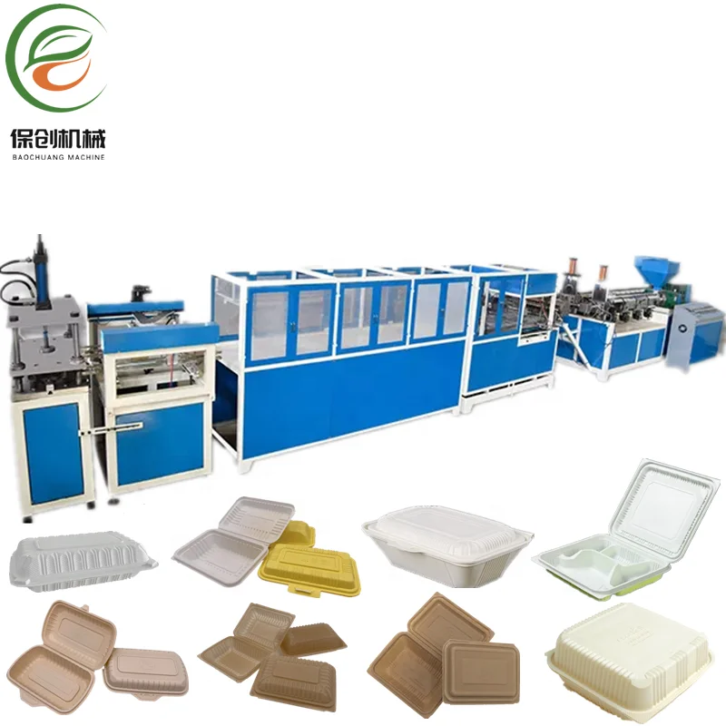 Degradable Lunch Box Food Container Take Away Food Box One-Step Fully Automatic Vacuum Forming Machine