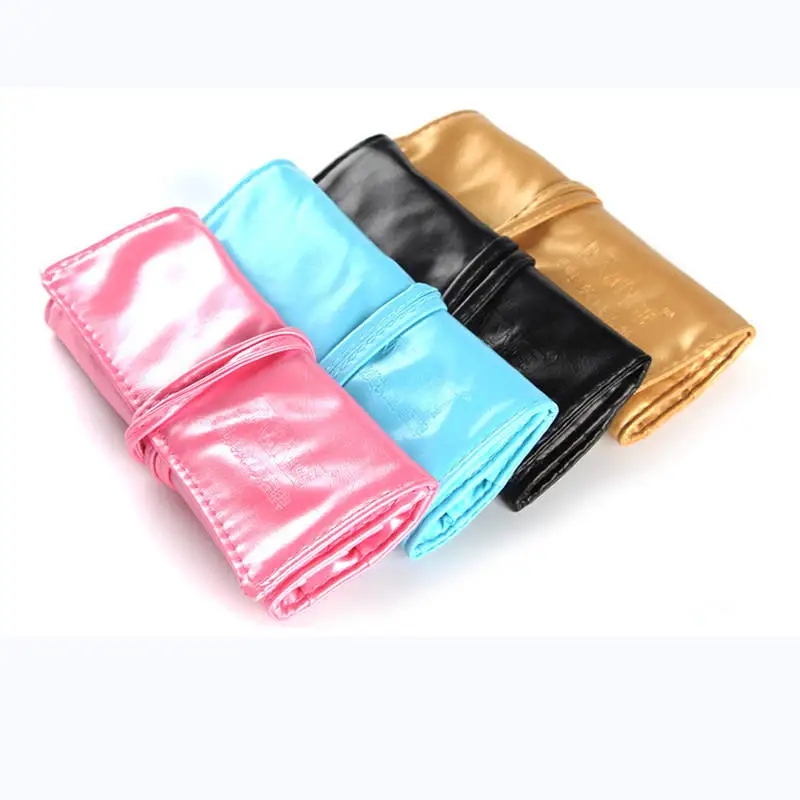Wholesale Professional Pink Cosmetic Case Beauty Brush Shiny Blue Makeup Travel Bag Custom Logo Black Makeup Brushes Rolling Bag