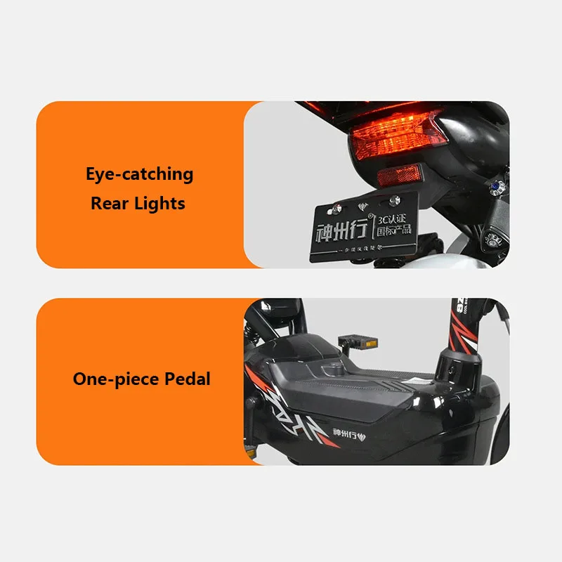 48V Long Range Double Battery Car Pedal Scooter Adult With Basket Electric Dirt Bike