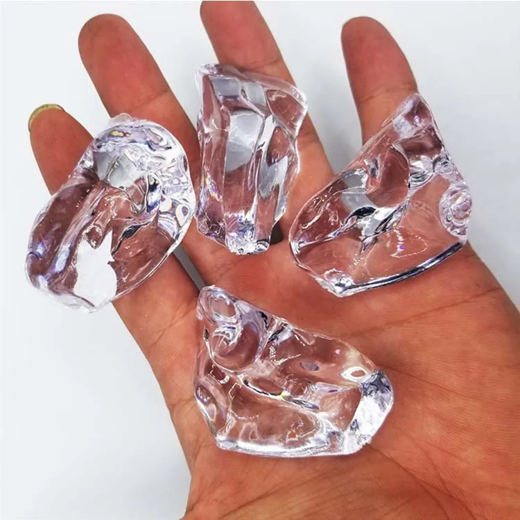 45*30*35mm big Ice Rock Diamond reusable plastic ice cubes clear fake crushed ice rocks