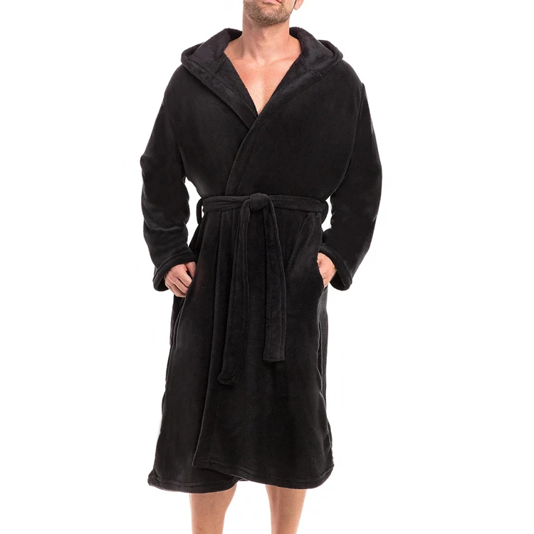 Long Hotel Bathrobes Wholesale Warm Super Soft Microfiber Fleece Bathrobe 100% Polyester Shower Spa Robe With logo