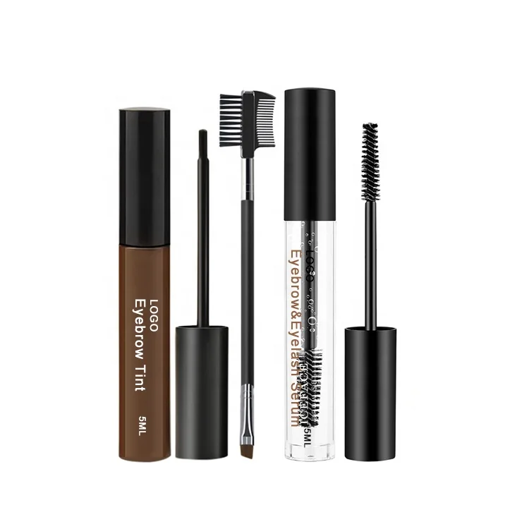 High quality black brown coffee color eyebrow dye kit private label tattoo Cream brow eyelash eyebrow tint