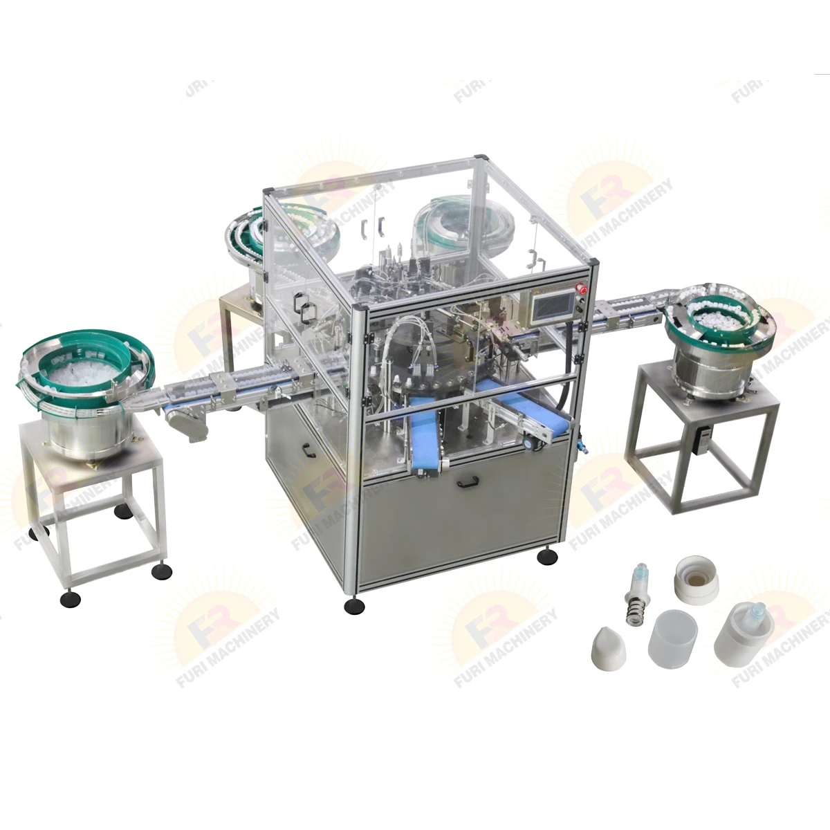 FURI 4 parts syringe lotion pump sprayer pump cap spring cap assembly machine